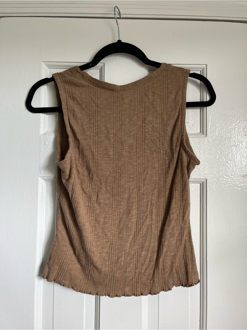 Universal Thread Ribbed Button-Front Tank Top in Brown - Picture 3 of 3